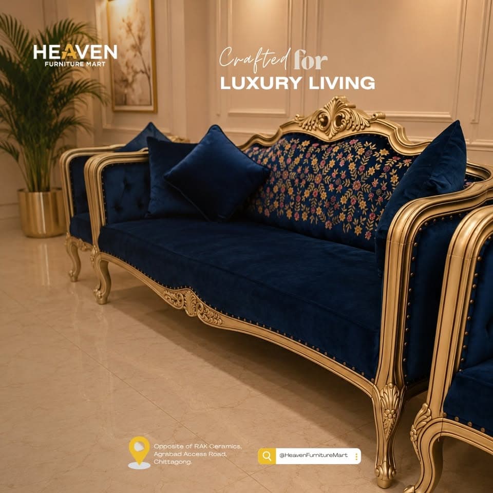 Luxury sofa with gold frame