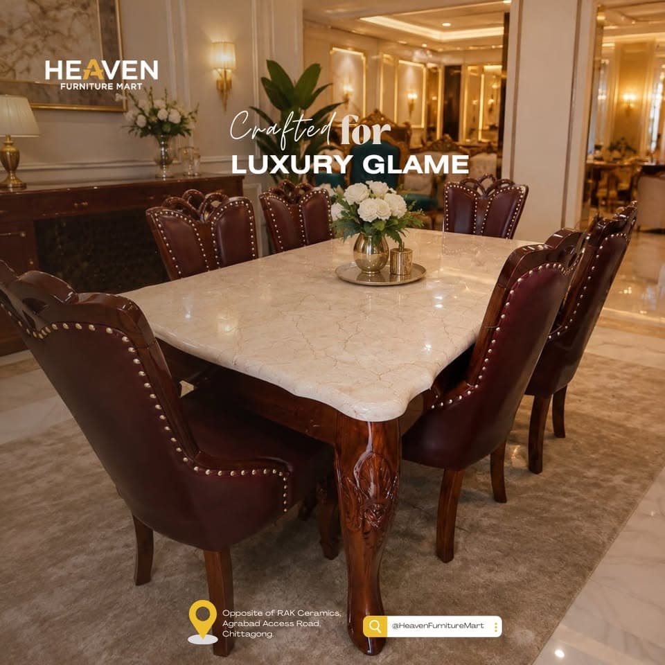Dining set with marble table
